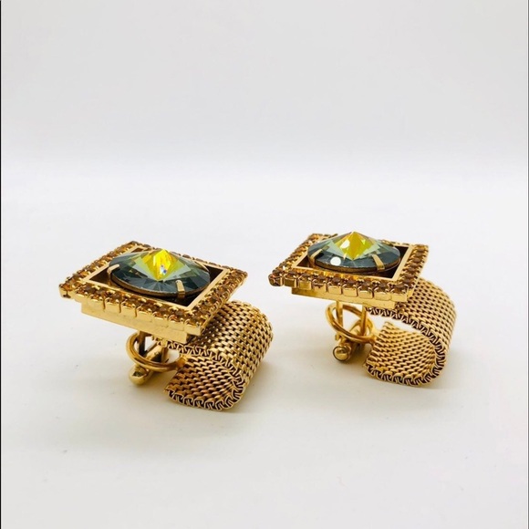 Mens Cufflinks 1960s RARE Heliotrope Austrian Crystal - Picture 12 of 15